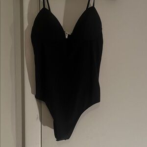Black Spaghetti Strap Bodysuit